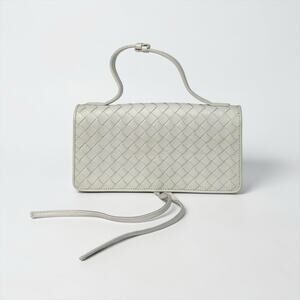 Bottega Veneta Intrecciato Nappa Leather Top Handle Wallet Clutch Bag Authentic
